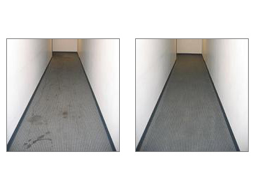 Hallway Before And After A Deep Steam Cleaning